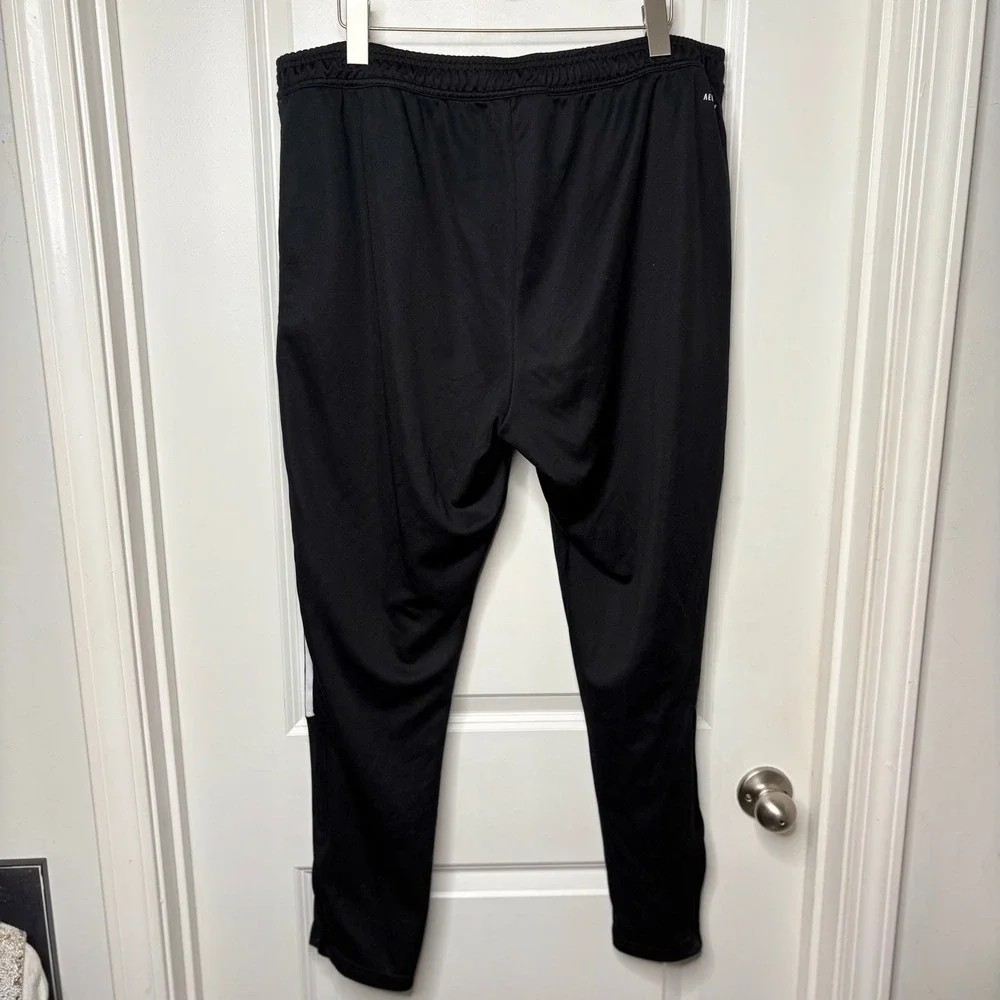 Adidas Mens Tiro Track Pants Black Primegreen 3-Stripe Athletic Joggers 2XL EUC